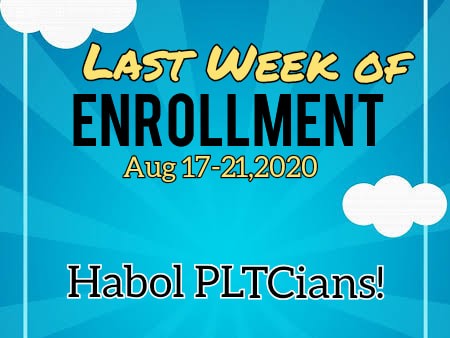 Last Week of Enrollment 1st SEM SY 2020-2021